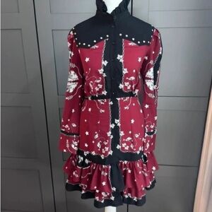 Red and Black Star Patterned Dress
